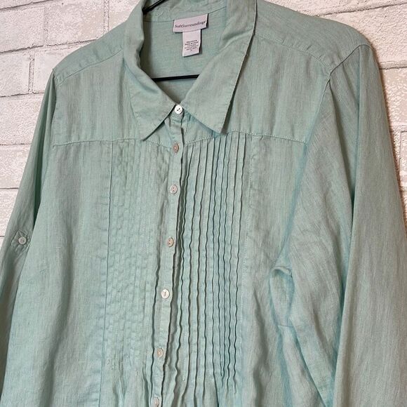 Soft Surroundings Linen Button Down Tunic 1X - Picture 3 of 5